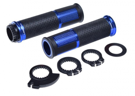 Suspensie Cadru - Set mansoane moto cauciuc/metal 654, culoare negru/albastru