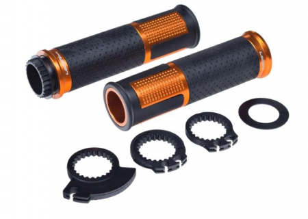 Suspensie Cadru - Set mansoane moto cauciuc/metal 654, culoare negru/portocaliu