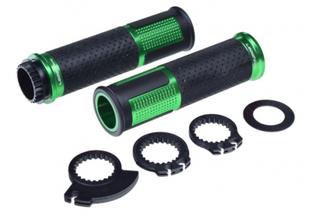 Suspensie Cadru - Set mansoane moto cauciuc/metal 654, culoare negru/verde