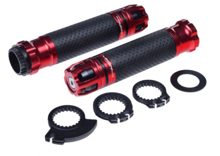 Suspensie Cadru - Set mansoane moto sport metal/cauciuc 658, culoare rosii