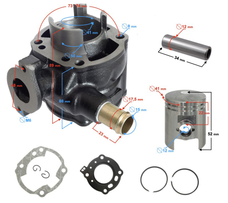 Set motor cilindru+piston+garnituri, Suzuki Katana/Aprilia DiTech, 49cc, racire lichid [4]