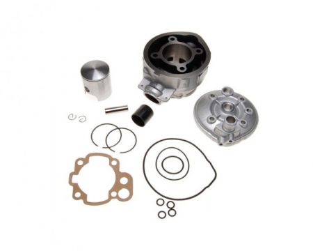 Set motor + chiuloase - Set motor si chiuloasa, Minarelli AM6, 90cc, d.49, culoare argintiu