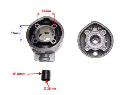 Set motor si chiuloasa, Minarelli AM6, 90cc, d.49, culoare argintiu [1]