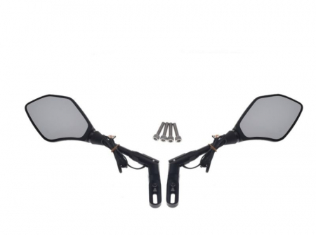 Oglinzi - Set oglinzi moto/atv, cu semnalizari, omologate E9, din plastic, prindere cu suruburi M6