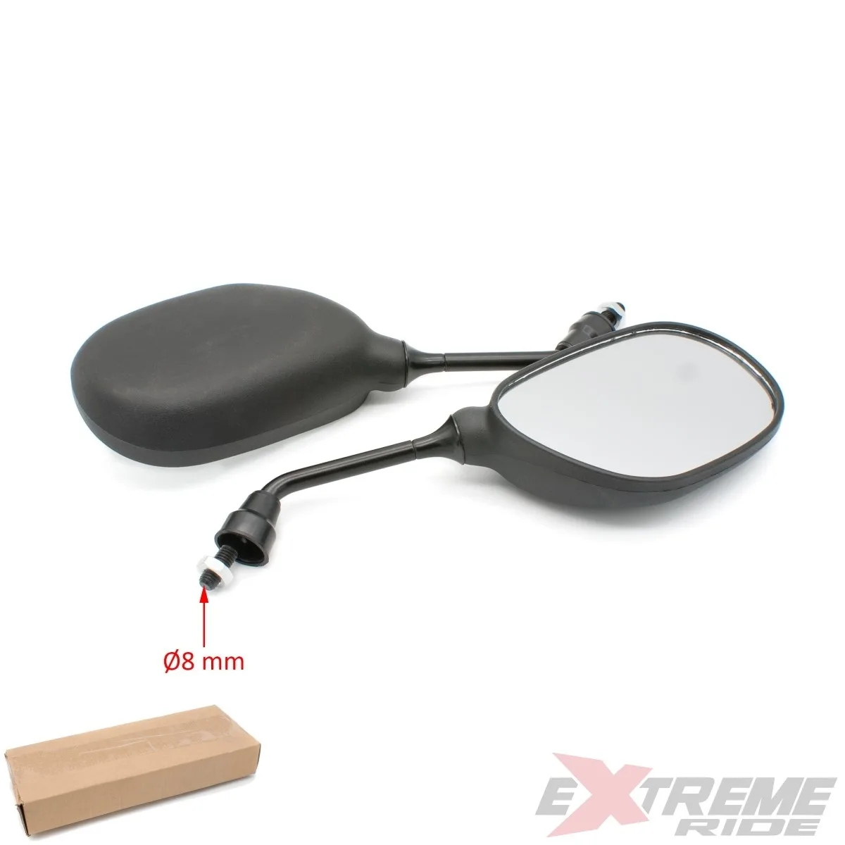 Suspensie Cadru - Set oglinzi moto/quad/atv universale, culoare neagra, M8 x 1,25, xtr
