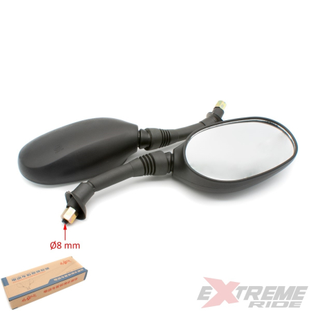 Suspensie Cadru - Set oglinzi quad/atv 200cc , culoare neagra, M8 x 1,25