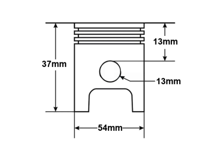 Set piston ATV 125 54mm bolț 13mm complet HW [3]