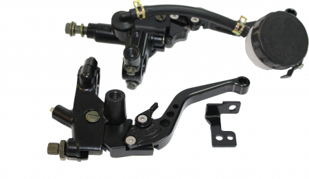 Suspensie Cadru - Set pompa frana si maneta ambreaj rabatabile, culoare negru, bidonas plastic