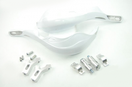 Protectii maini / Kit-uri - Set protectii maini cu aluminiu pentru ghidon de 22", culoare alb