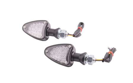 Set semnalizari - Set semanlizari moto, MRT-015, LED, negru metallic, E-mark