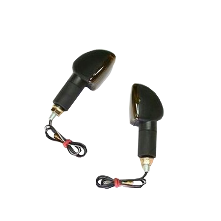 Electrica & Lumini - Set semnalizari 12V 21W BAY9S brat lung prindere M8 culoare negru sticla fumurie