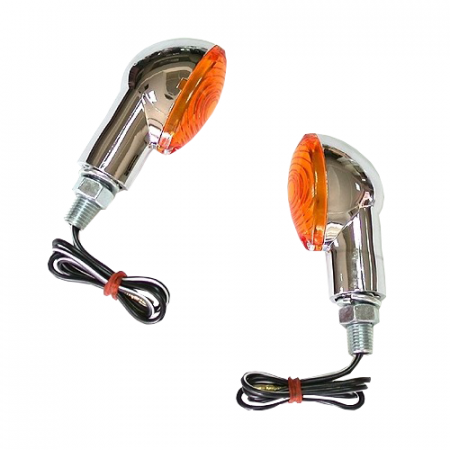 Electrica & Lumini - Set semnalizari 12V 21W BAY9S brat scurt prindere M10 culoare argintiu