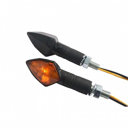 Electrica & Lumini - Set semnalizari 12V H6W brat lung prindere M8 culoare negru