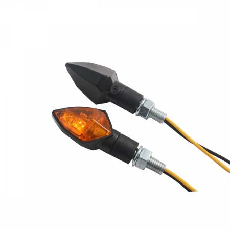 Electrica & Lumini - Set semnalizari 12V H6W brat scurt prindere M8 culoare negru dimensiuni: 57 x 27 x 27 mm