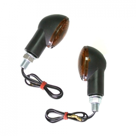 Electrica & Lumini - Set semnalizari JMP Cateye 12V/21W brat scurt prindere M10 negru sticla fumurie