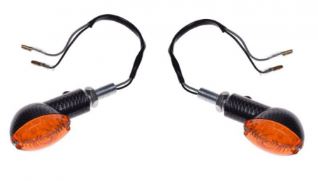 Set semnalizari - Set semnalizari LED, forma ovala, lumina portocalie, carbon