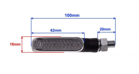 Set semnalizari moto LED, 12V1W, sticla alba, culoare negru mat [1]