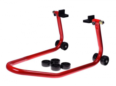 Atelier & Service - Stander spate motociclete bascula dreapta si roti de rezerva, culoare rosu