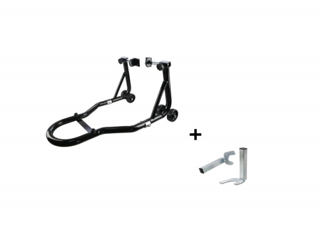Atelier & Service - Stender motociclete spate strada si adaptor cu gheare, culoare negru