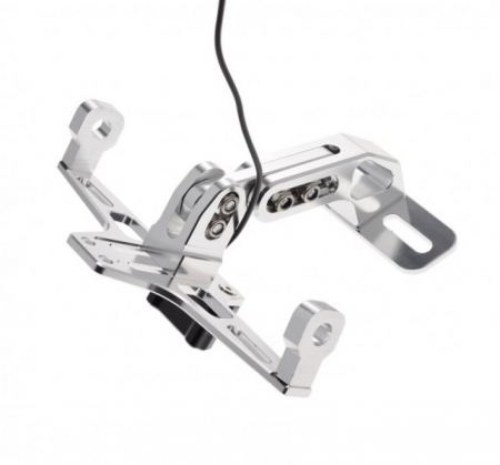 Suport numar + lampa, pentru moto & atv, aluminiu, culoare argintiu, universal [1]