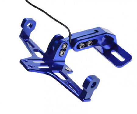 Suport numar moto + lampa, aluminiu, culoare albastru [1]