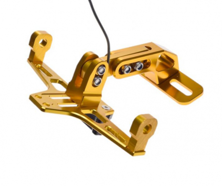 Suport numar si lampa moto & atv, din aluminiu, culoare auriu, universal [1]