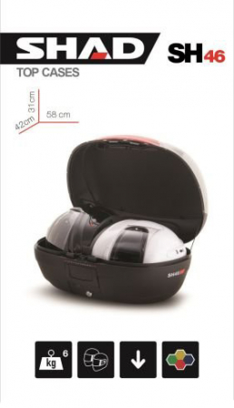 Top case Shad SH46, capacitate 46 l, culoare negru, placa de montare inclusa [1]