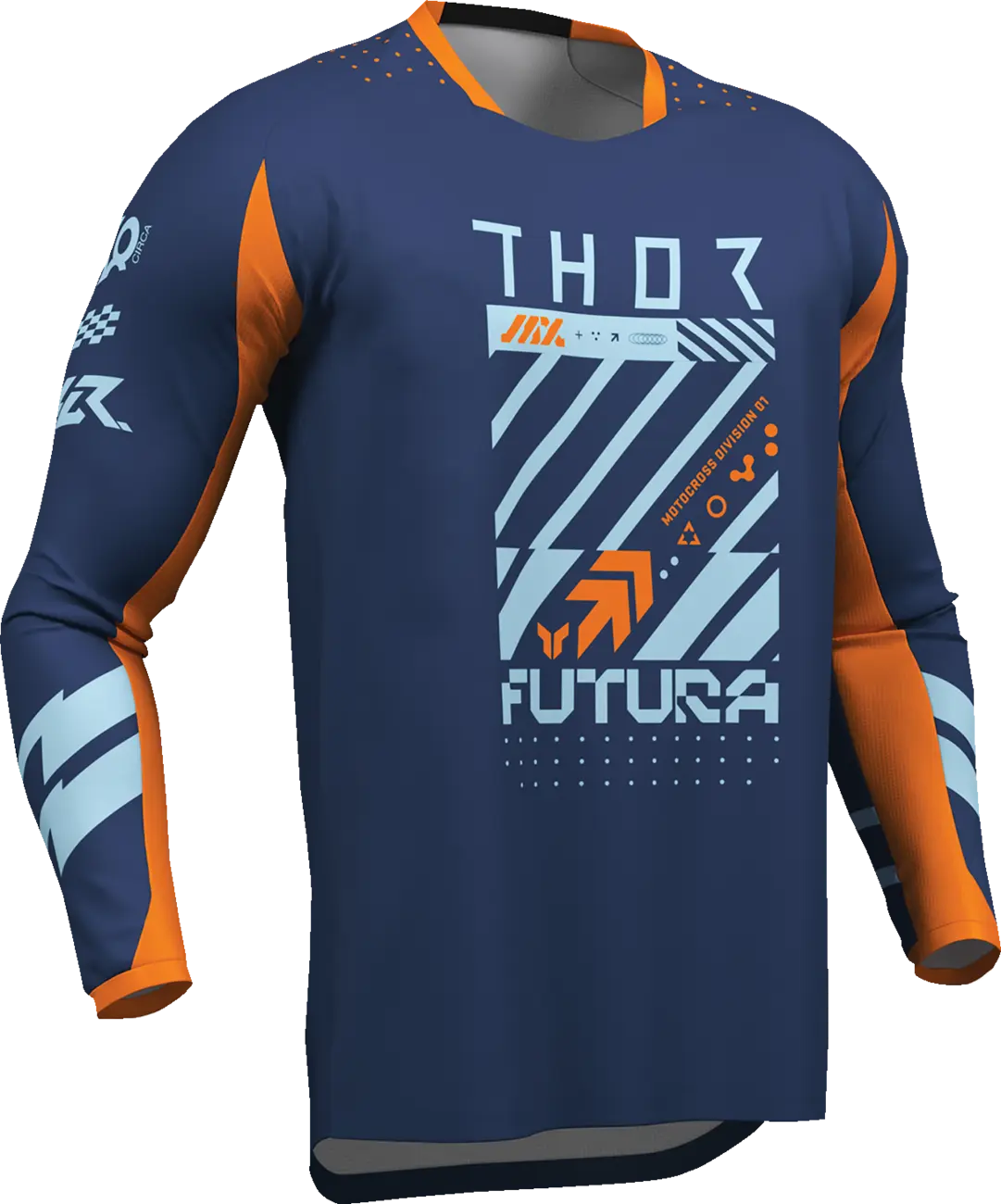 Tricou atv/cross copii Thor Launchmode Futura, culoare bleumarin/portocaliu, marime YL [2]