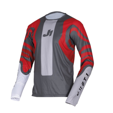 Tricouri - Tricou atv/cross Just1 J-Essential Fluid, culoare gri/rosu, marime YL