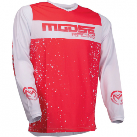 Echipament Cross  & ATV - Tricou atv/cross MooseRacing Qualifier, culoare alb/rosu, marime 4XL