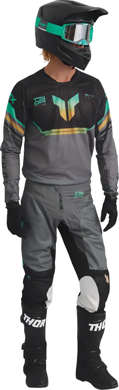 Tricou atv/cross Thor Launchmode Air Raptor, culoare gri/negru, marime 3XL [4]
