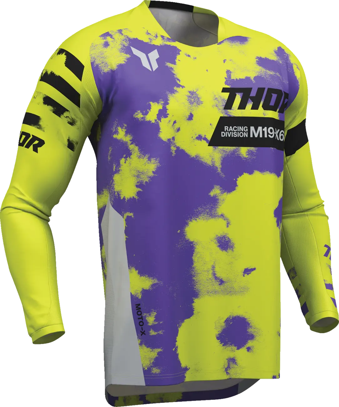 Tricou atv/cross Thor Launchmode Bleach, culoare galben fluo/mov, marime XL [2]