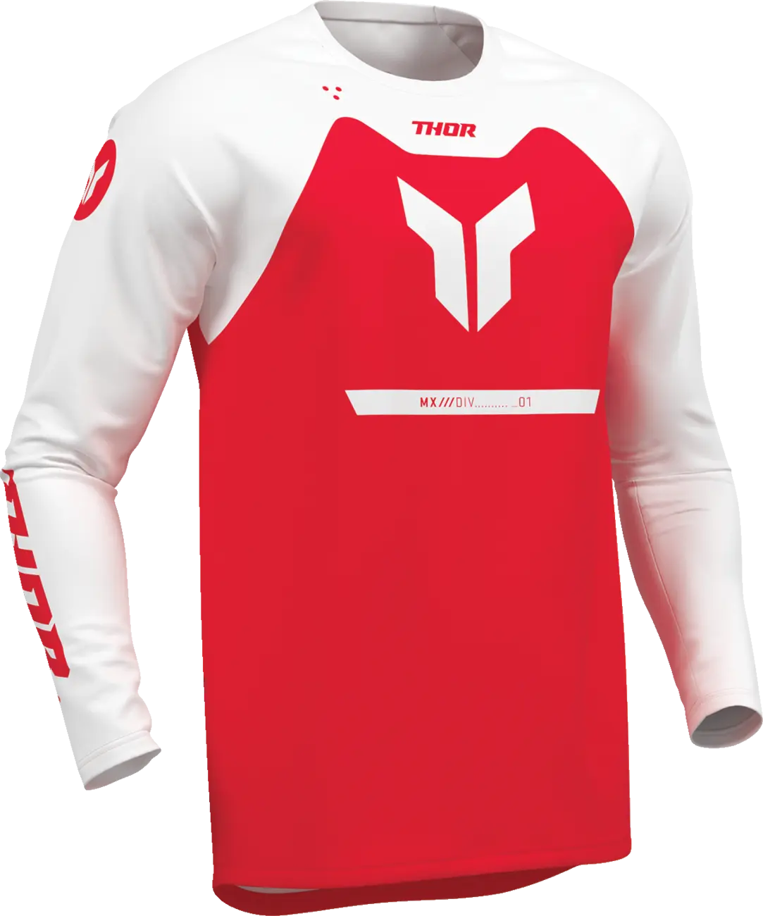 Tricou atv/cross Thor Ridemode Menace, culoare rosu/alb, marime S [3]