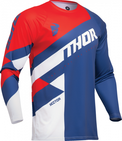 Tricouri - Tricou atv/cross Thor Sector Checker, culoare bleumarin/rosu, marime S