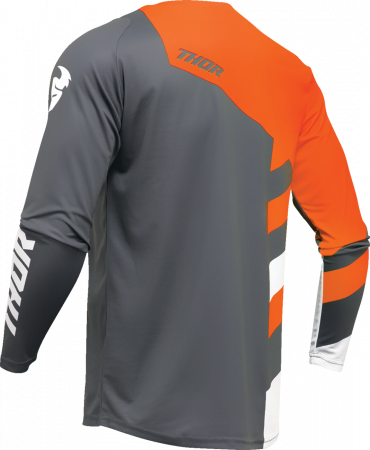 Tricou atv/cross Thor Sector Checker, culoare gri/portocaliu, marime S [1]