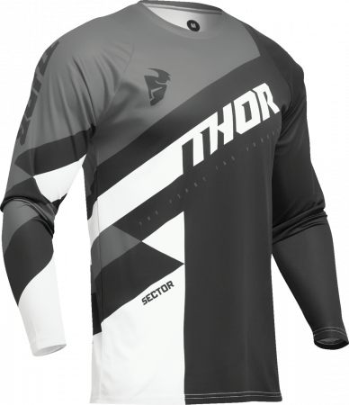 Tricouri - Tricou atv/cross Thor Sector Checker, culoare negru/gri, marime 2XL