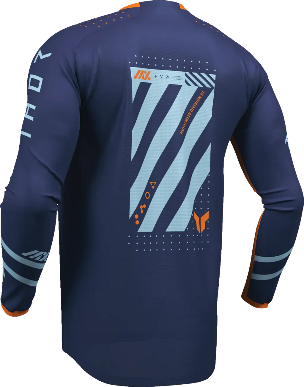Tricou atv/cross Thor Launchmode Futura, culoare bleumarin/portocaliu, marime S [1]