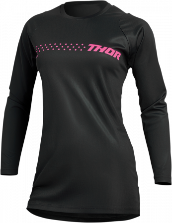 Tricouri - Tricou dama atv/cross Thor Sector Minimal, culoare negru/roz, marime XS