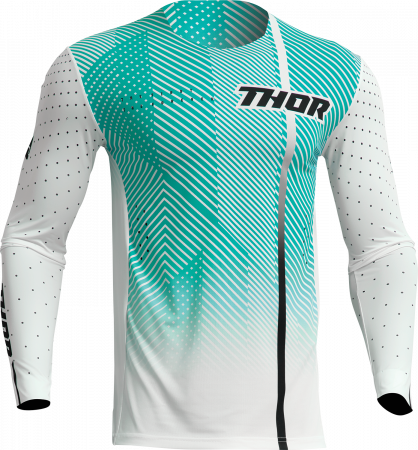 Tricouri - Tricou motocross/enduro Thor Prime Tech, culoare alb/turcoaz, marime 2XL