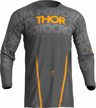 Tricouri - Tricou motocross/enduro Thor Pulse Mono, culoare gri inchis/galben, marime M