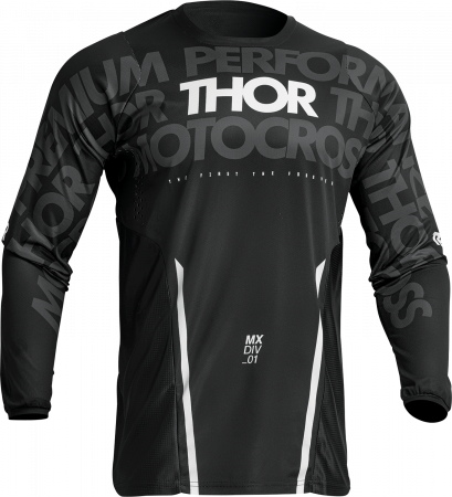 Tricouri - Tricou motocross/enduro Thor Pulse Mono, culoare negru/alb, marime 2XL