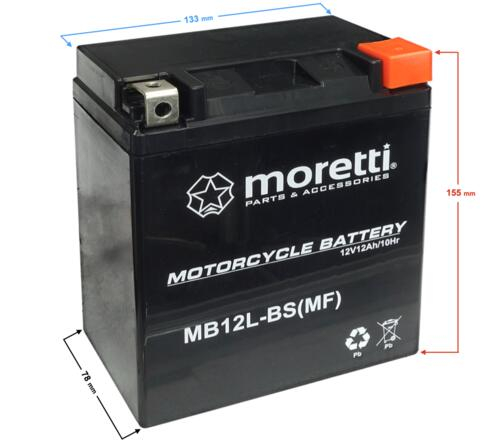 Baterie moto (Gel) MB12L-BS (12v12ah)