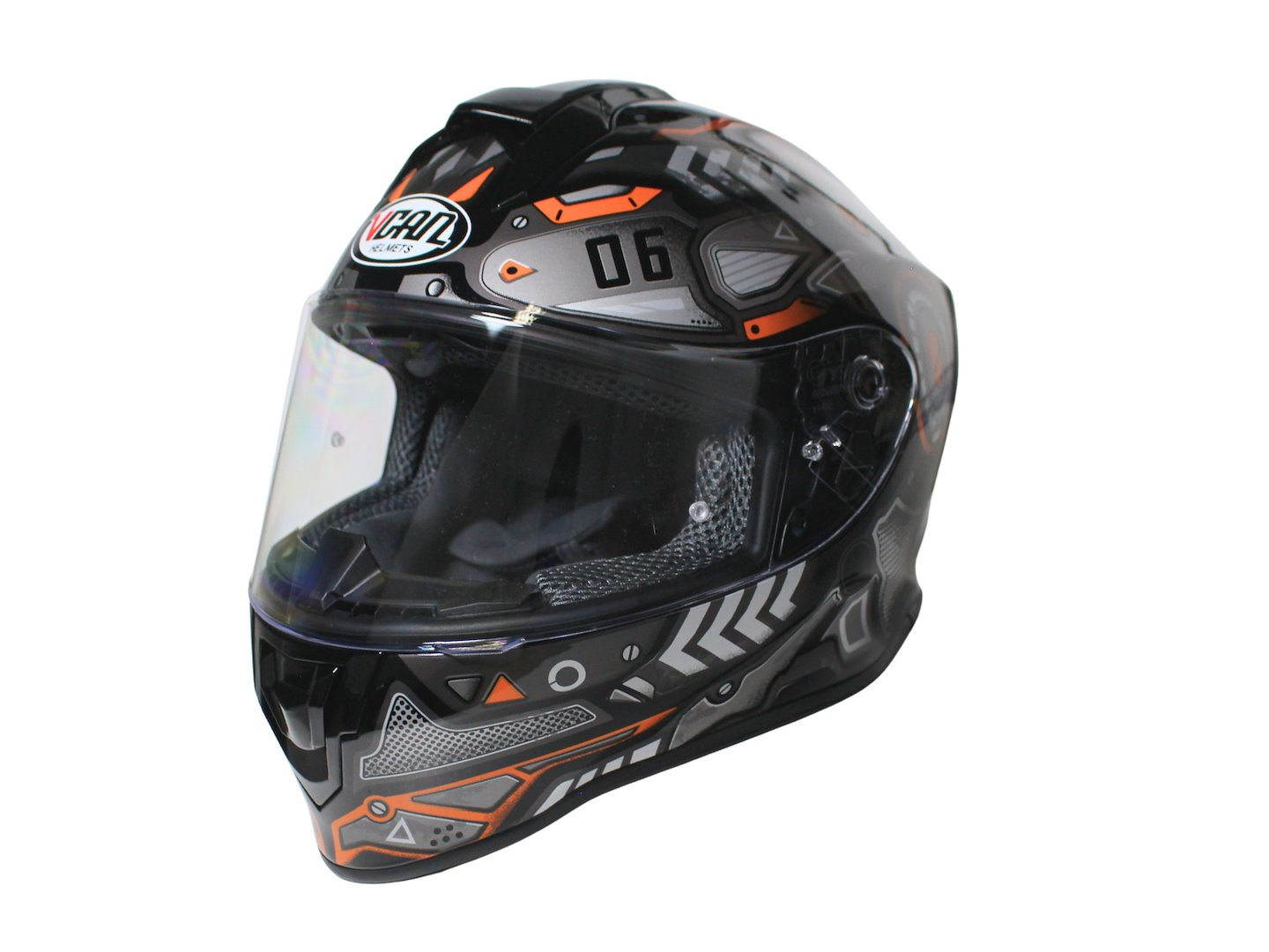 Casca moto integrala VCAN H128 negru WAR MACHINE,lucios,marime L