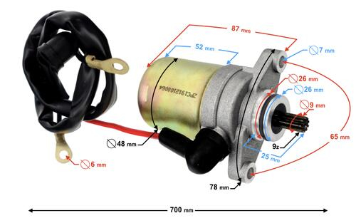 Electromotor scuter 2T , 9 dinti
