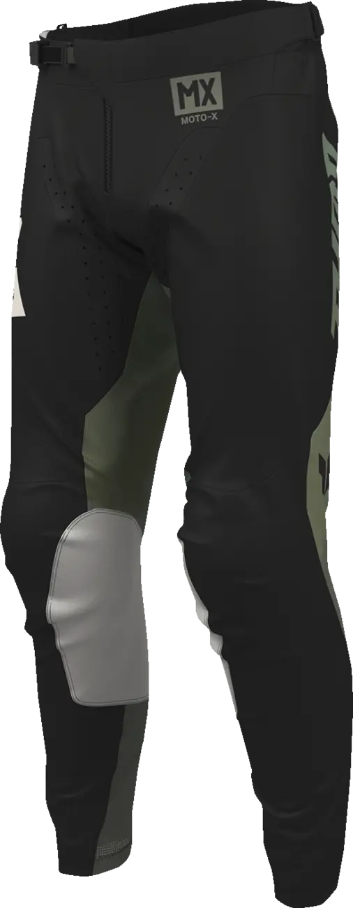 Pantaloni atv cross Thor Launchmode Bleach, culoare negru verde army, marime 44