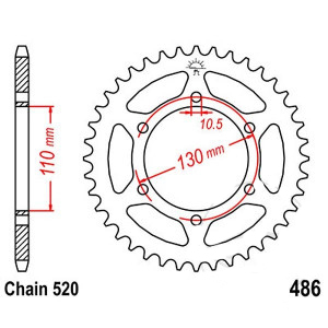 Pinion spate 46 dinti, pas 520