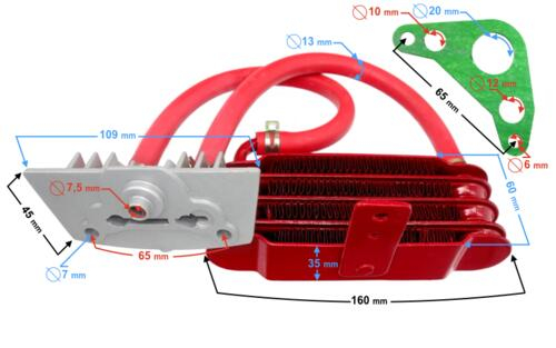Radiator racire pentru moped, rosu