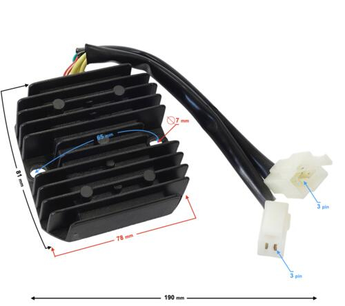 Releu incarcare Barton Hyper 125, 2 mufe 6 pini