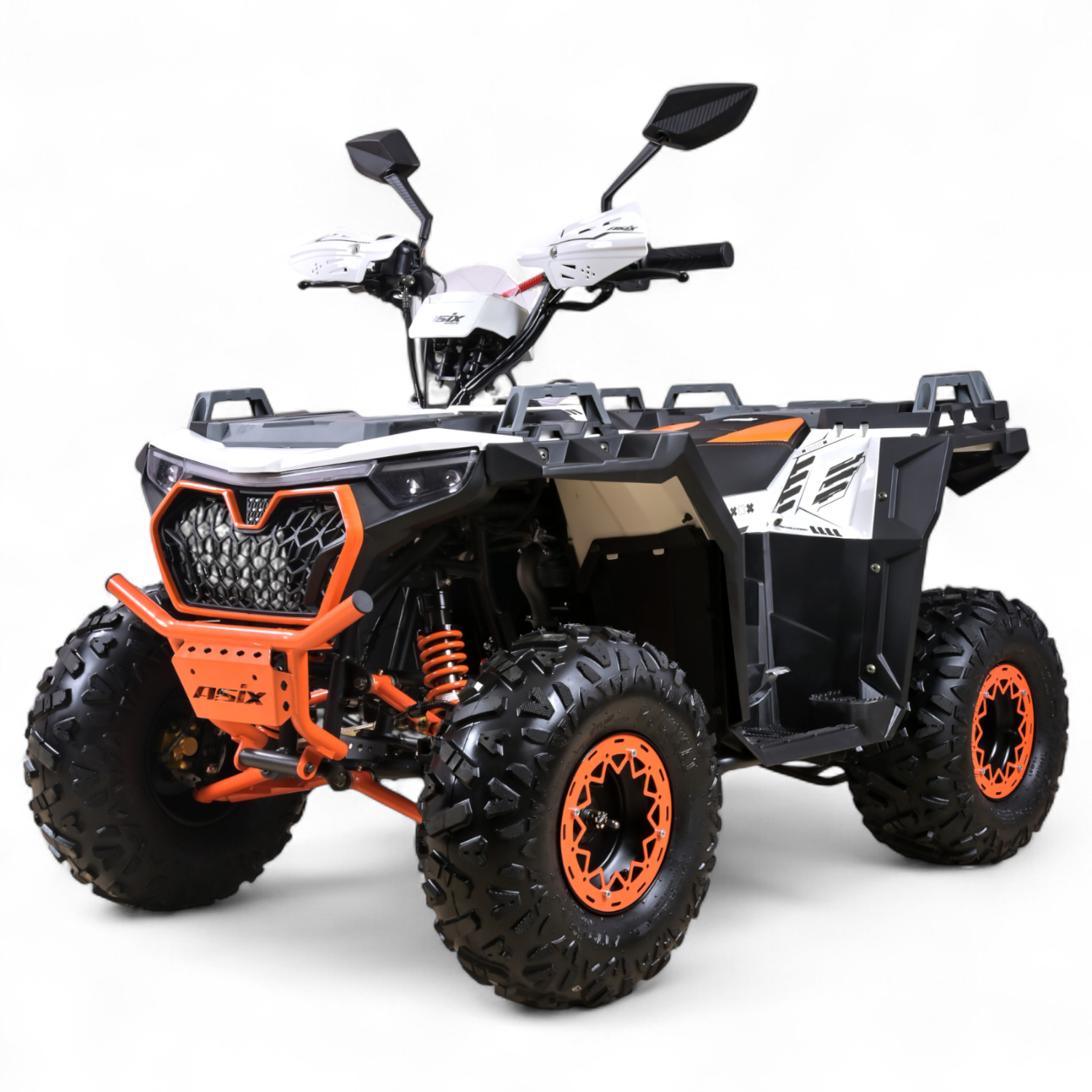 MOTOCICLETE & ATV - Atv copii Asix Grizzly 125cc, roti 8 inch, 3+1 viteze, culoare alb/portocaliu