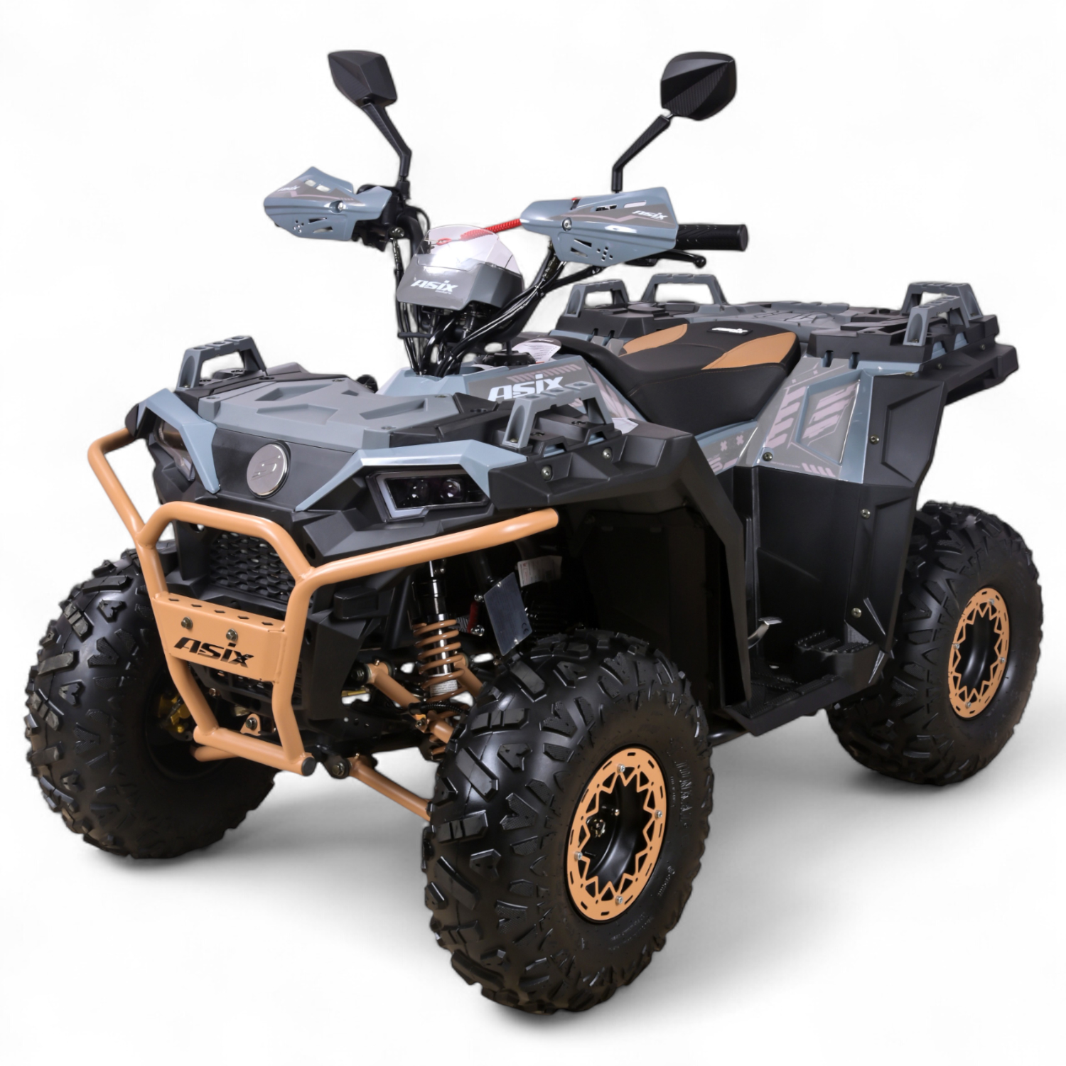 MOTOCICLETE & ATV - Atv copii Asix Grizzly 125cc, roti 8 inch, 3+1 viteze, culoare gri/maro